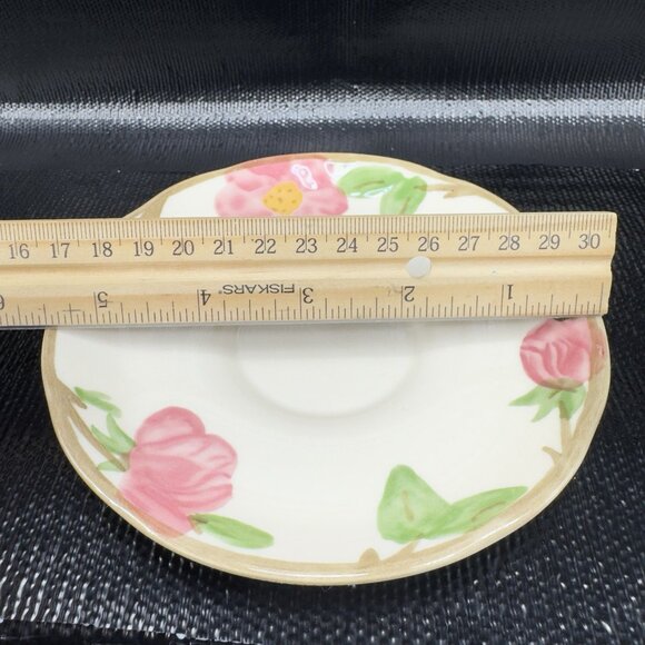 Franciscan Dessert Rose Earthenware Pottery Teacup And Saucer Set New S Stickers - Picture 3 of 14